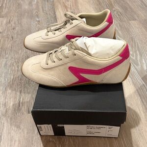 NEW RAG & BONE Retro Runner Slim Sneakers trainers light sand pink size 37